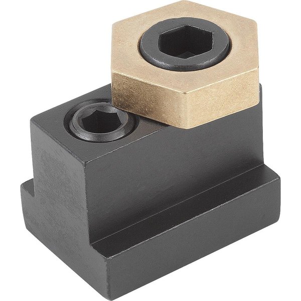 Kipp Cam Screw Hexagon Brass, With T-Slot Nut, Comp:Carbon Steel, N=14 K0027.14